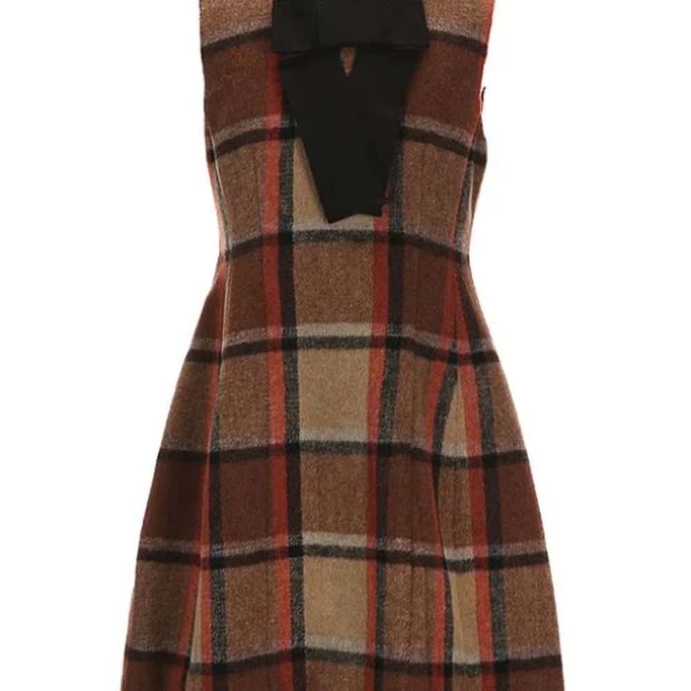 Plaid Bow Detail Dress